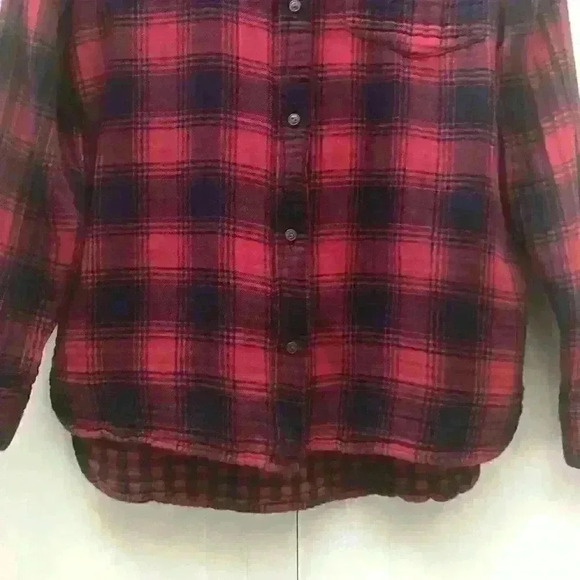 Madewell Plaid Shirt Button Up Long Sleeve Red Black  Size Small - Picture 4 of 10